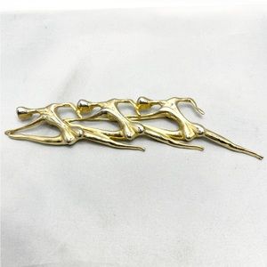 Vintage | Jewelry | Vintage Dancing Nude Woman Gold Tone Large Brooch
